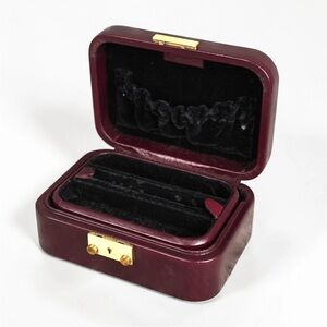 Tiffany & Co Burgundy Red Leather Jewelry Box Good Condition No Key